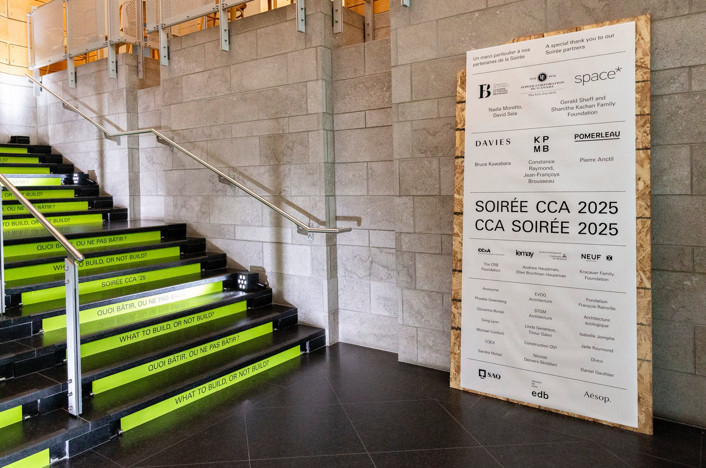 CCA Soirée sponsorship table